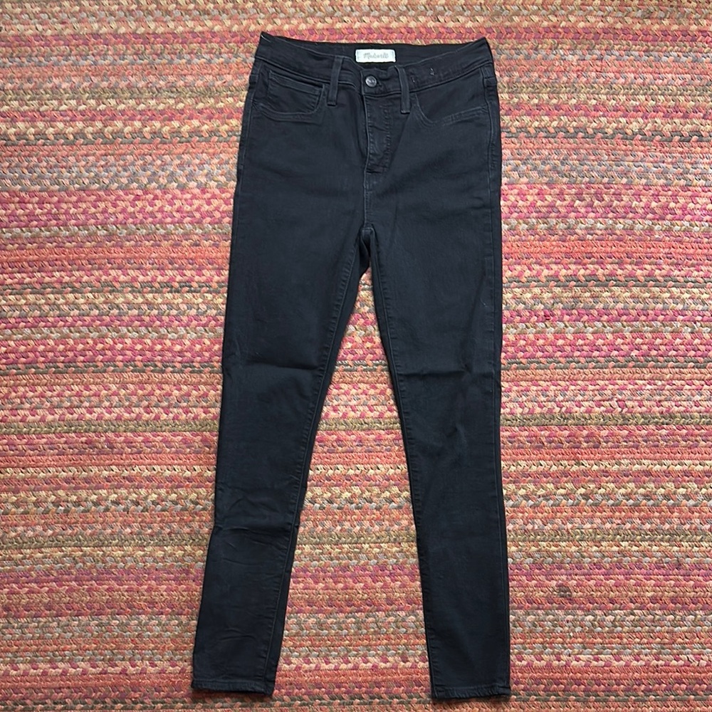 MADEWELL BLACK CLASSIC STRETCH ROADTRIPPER SKINNY JEANS
